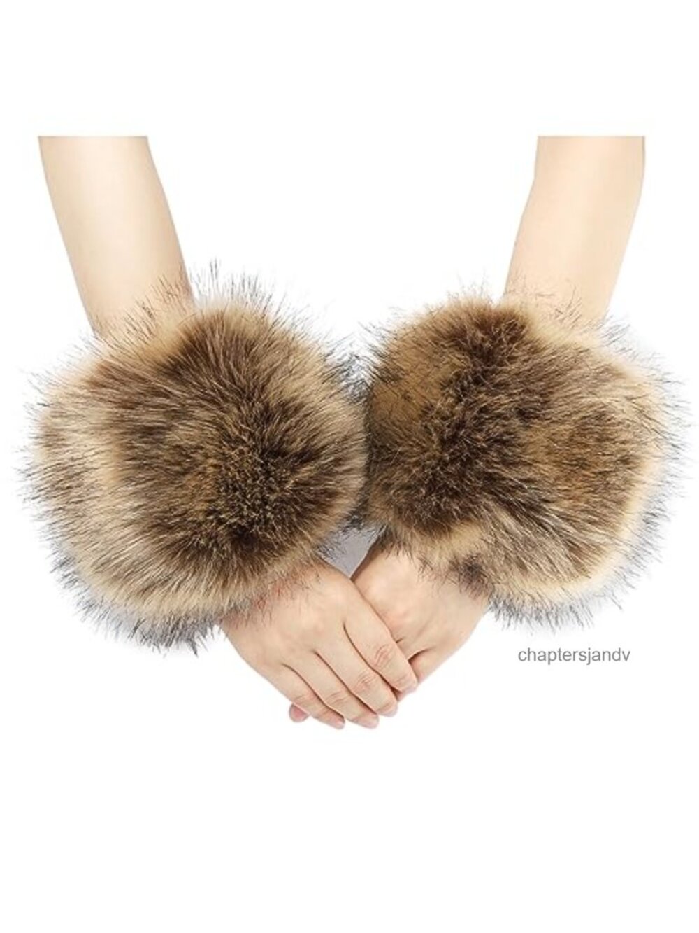 Faux Fur Wrist Cuffs Fluffy Wrist Warmers Adjustable Arm Warmers